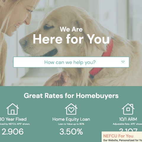 image of the nefcu.com website homepage