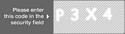 captcha code for visual authentication  letter P number 3 letter X number 4