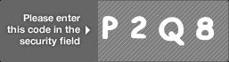 captcha code for visual authentication  letter P number 2 letter Q number 8