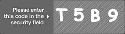 captcha code for visual authentication  letter T number 5 letter B number 9
