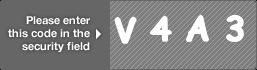 captcha code for visual authentication  letter V number 4 letter A number 3