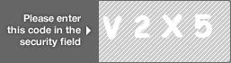 captcha code for visual authentication  letter V number 2 letter X number 5