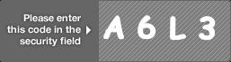 captcha code for visual authentication  letter A number 6 letter L number 3