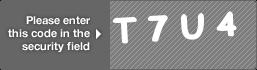 captcha code for visual authentication  letter T number 7 letter U number 4